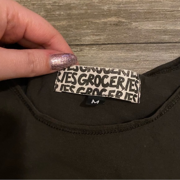 Brown Olive Green Groceries Tank Top - Picture 6 of 6